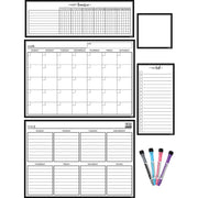 Black & White Dry-Erase Magnetic Calendar Set