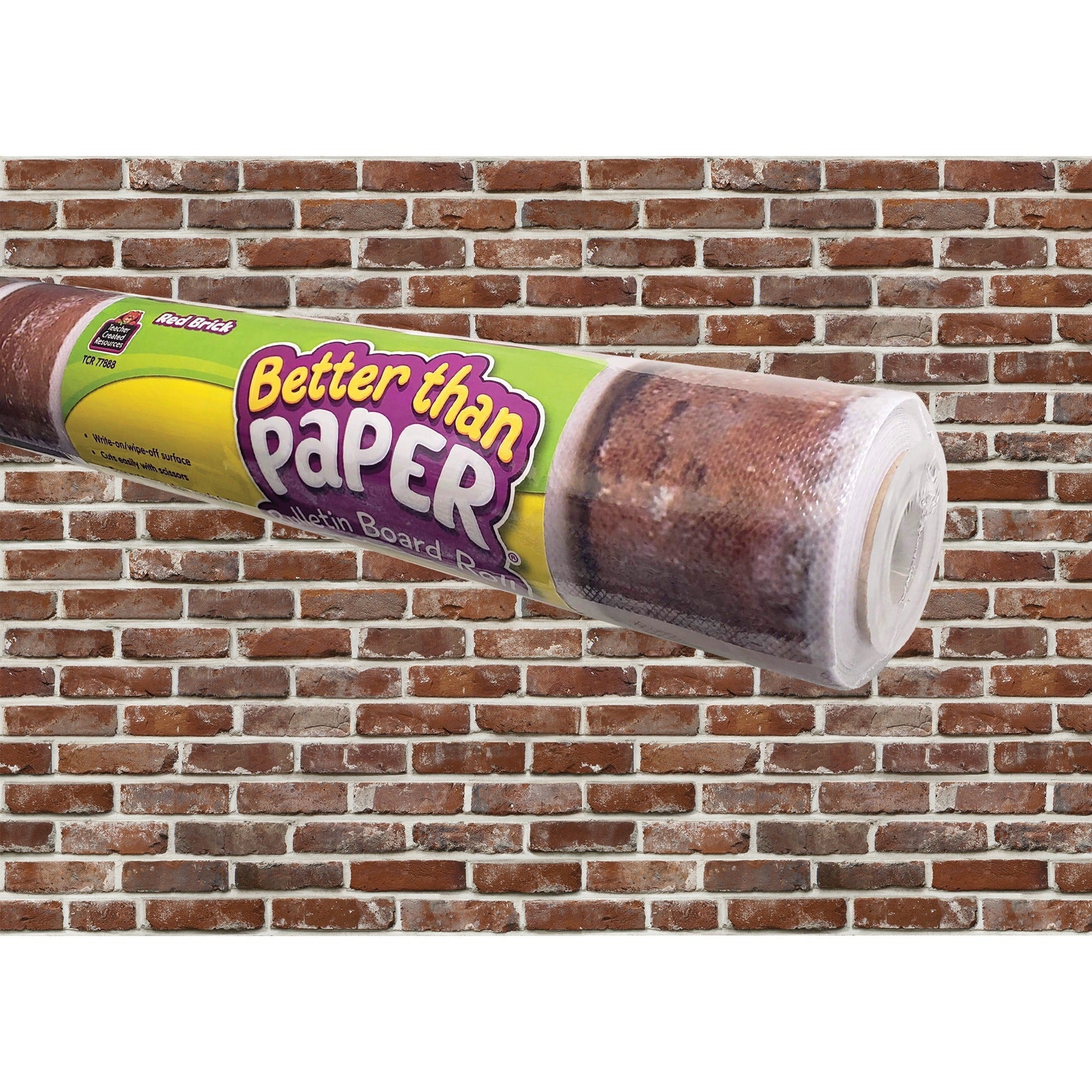 Teacher Created Resources Bulletin Board Roll - Bulletin Board, Poster, Student - 12 ft Height x 48" Width - Red Brick - Fabric - 1 Roll