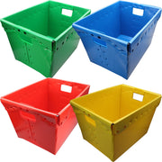 Primary Assorted Plastic Storage Postal Tote - 4 Pack