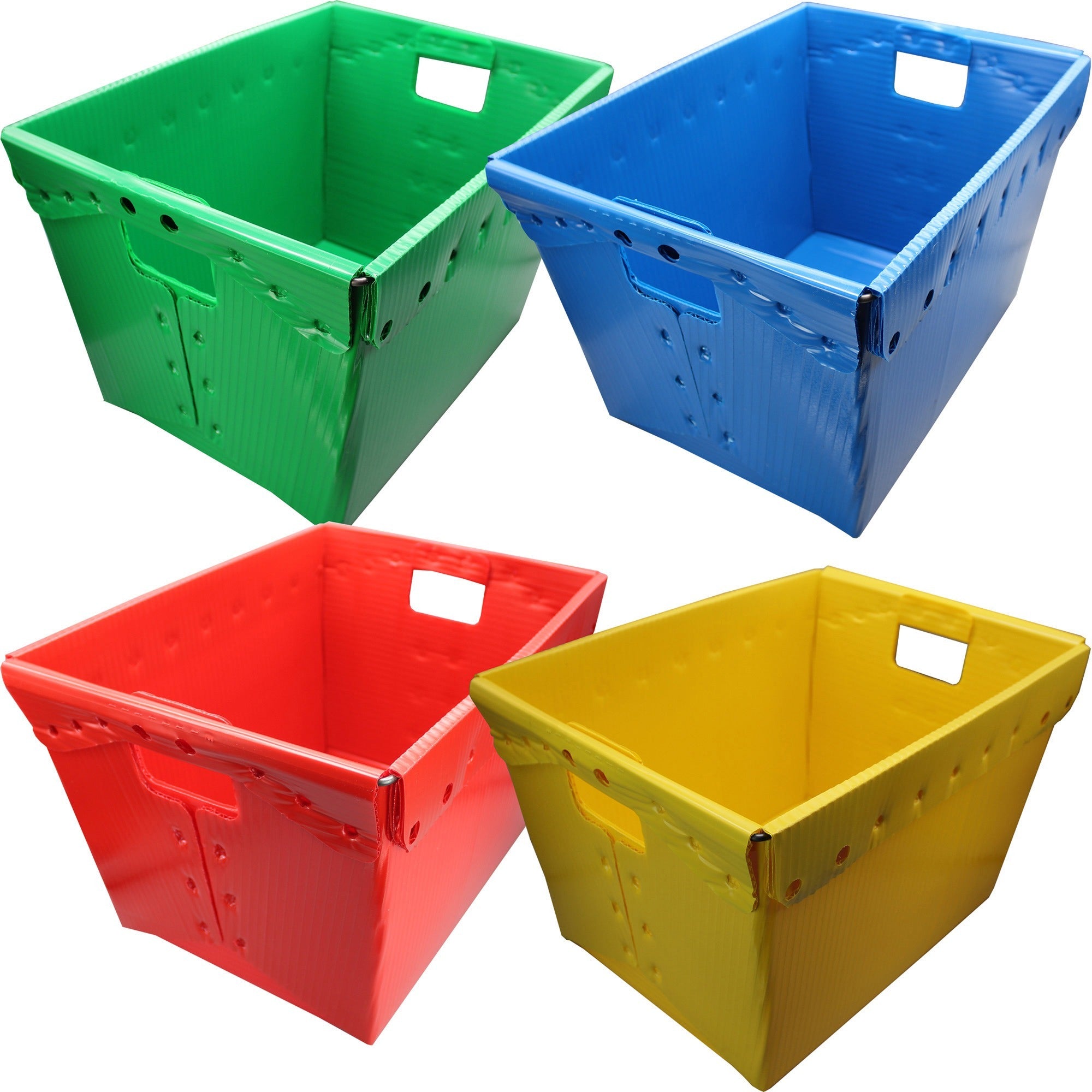Primary Assorted Plastic Storage Postal Tote - 4 Pack