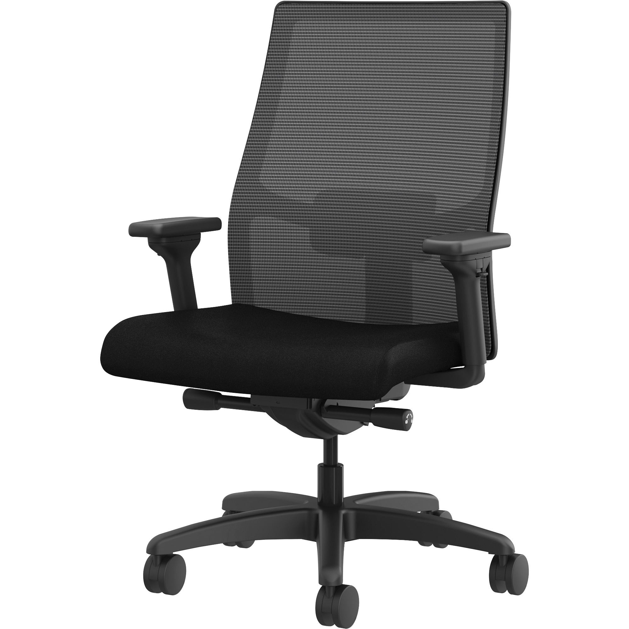 HON Ignition 2.0 Mid-back Big & Tall Task Chair, Black Mesh Back, Black Foam Seat, Adjustable Arms, 5-star Base, 450 lb Capacity, 1 Each