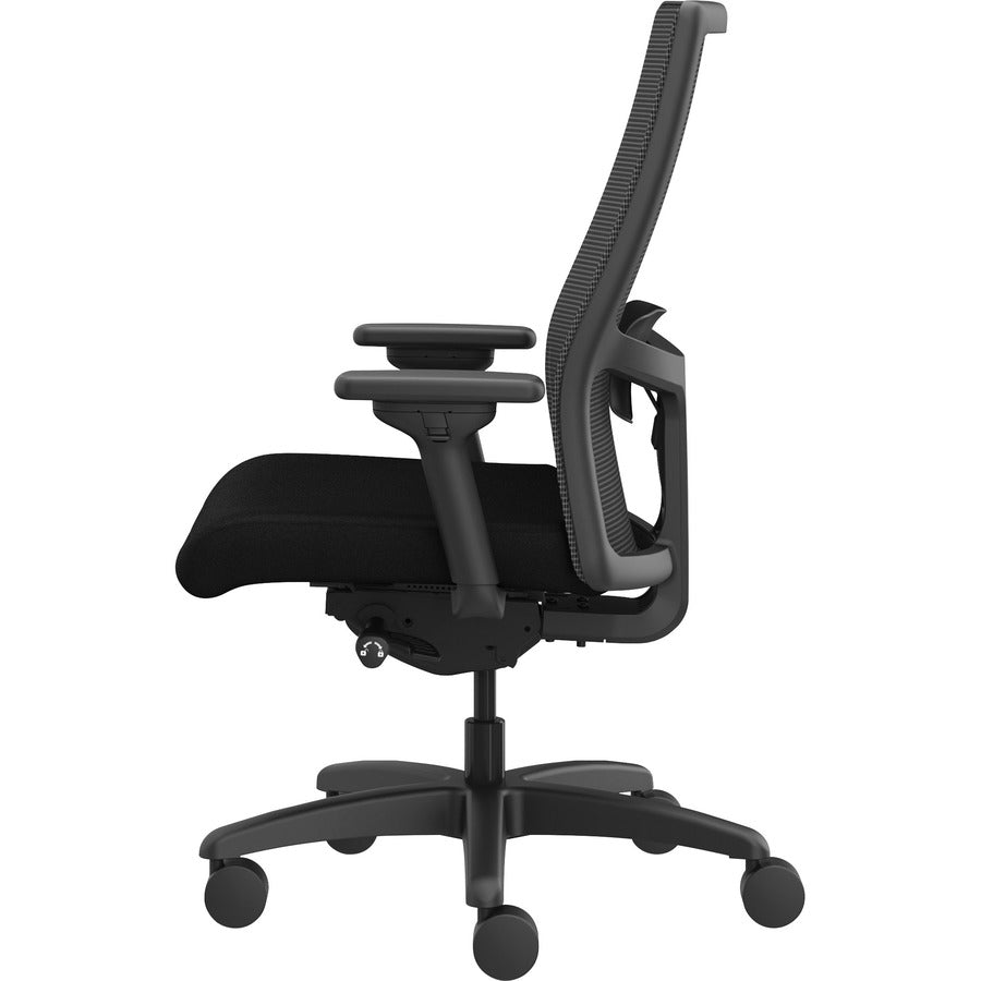 HON Ignition 2.0 Mid-back Big & Tall Task Chair, Black Mesh Back, Black Foam Seat, Adjustable Arms, 5-star Base, 450 lb Capacity, 1 Each