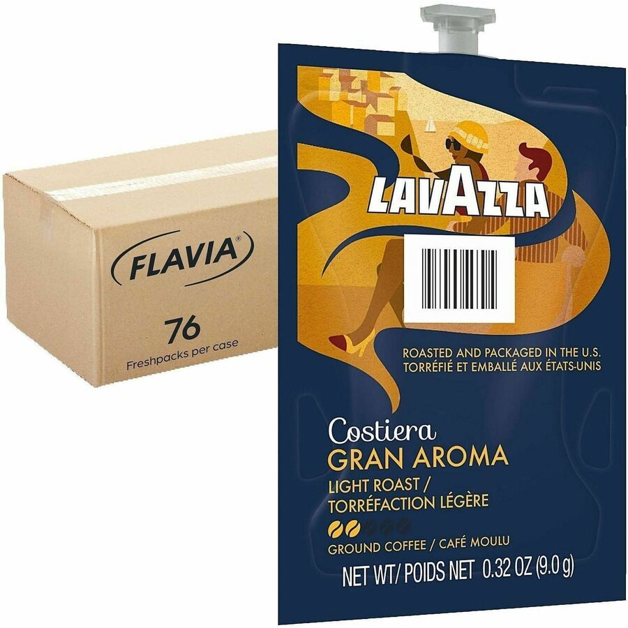 Compatible with Flavia Aroma, Flavia Barista, FLAVIA Creation 600, Flavia Creation 500, Flavia Creation 200, Flavia Creation 150, Flavia Creation 300 - Hot Coffee - Light - Freshpack - Gran Aroma, Arabica, Citrus - 76 / Carton