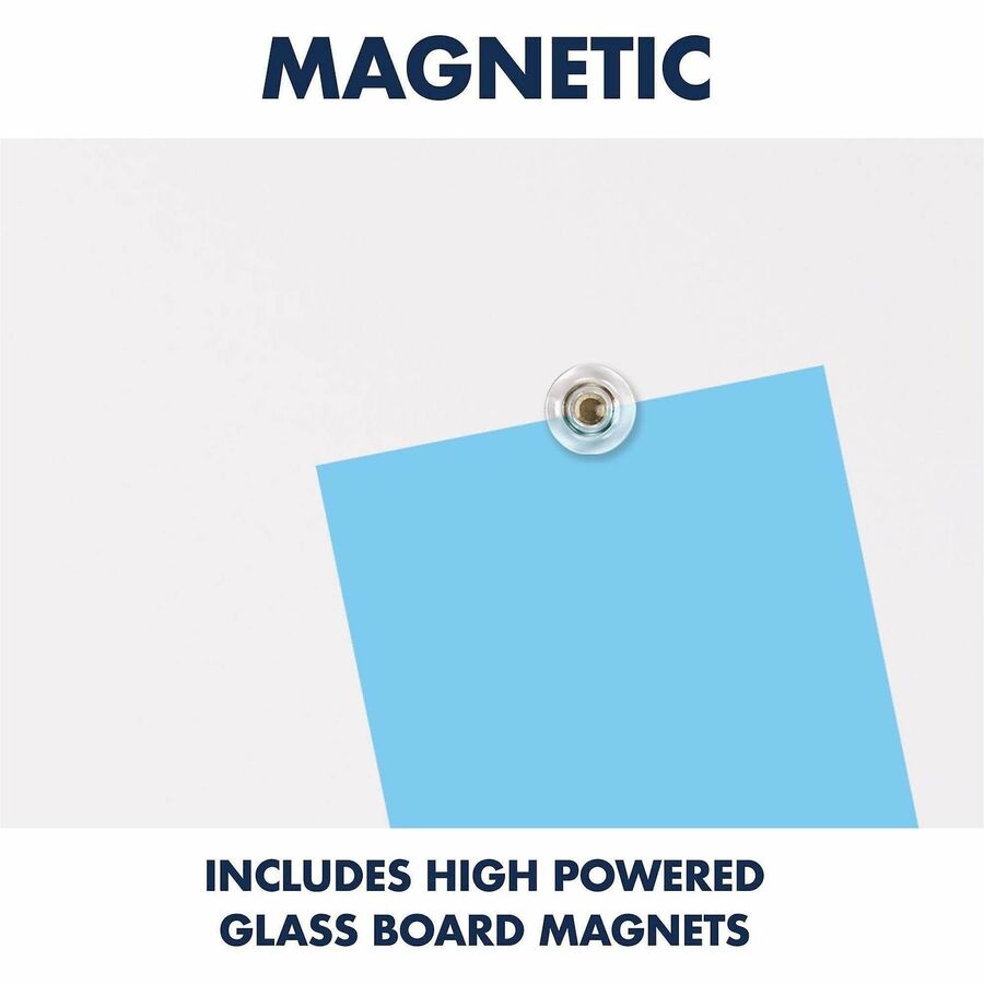 50" (4.2 ft) Width x 28" (2.3 ft) Height - White Glass Surface - Rectangle - Vertical - Magnetic - 1 Each