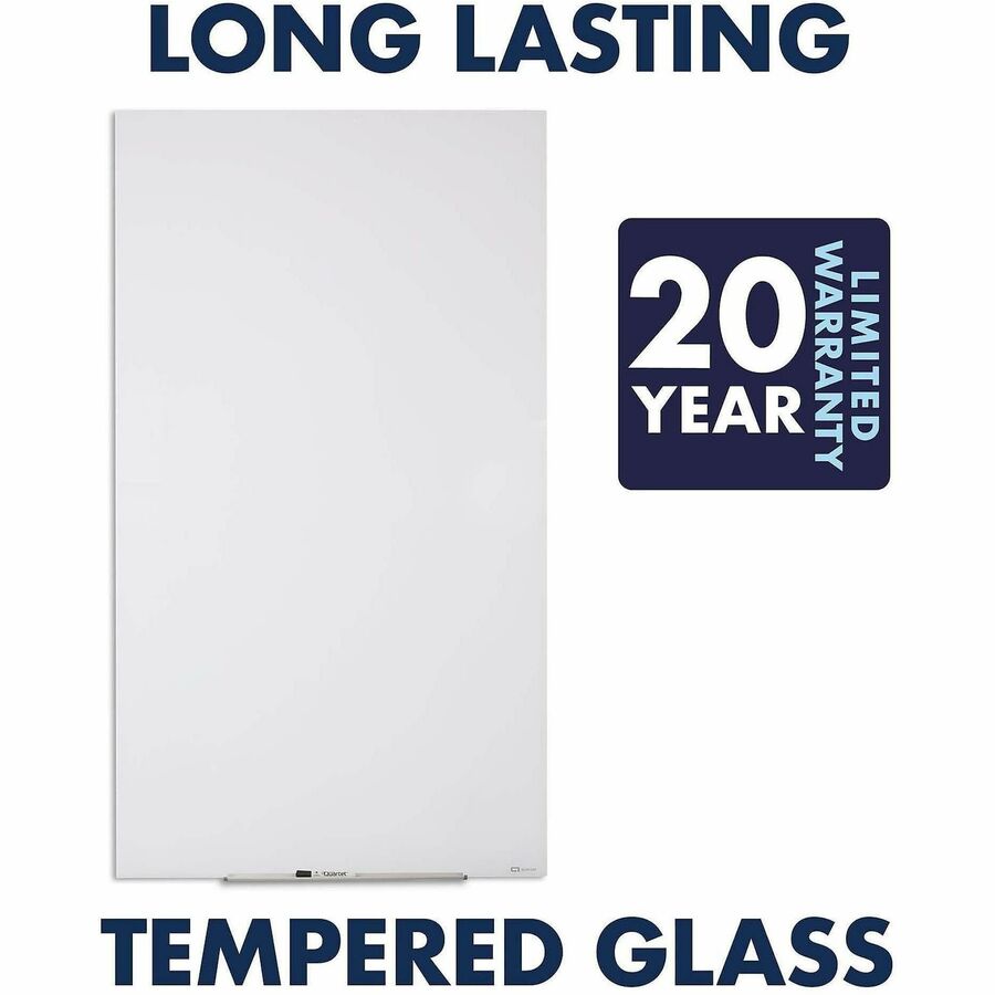50" (4.2 ft) Width x 28" (2.3 ft) Height - White Glass Surface - Rectangle - Vertical - Magnetic - 1 Each