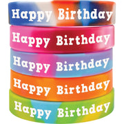 Tie-Dye Happy Birthday Wristbands, Pack of 10