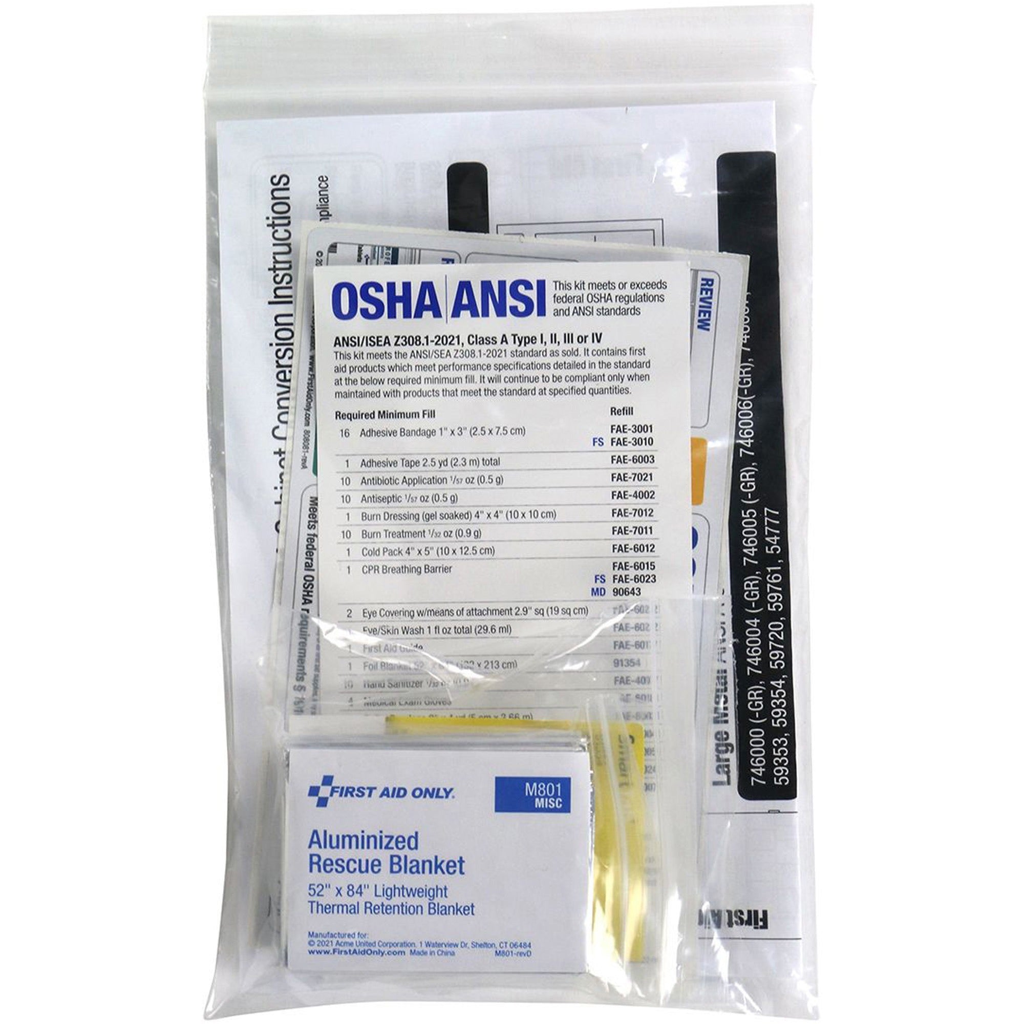 First Aid Only SmartCompliance 2021 Conversion Kit, Clear, 1 Each