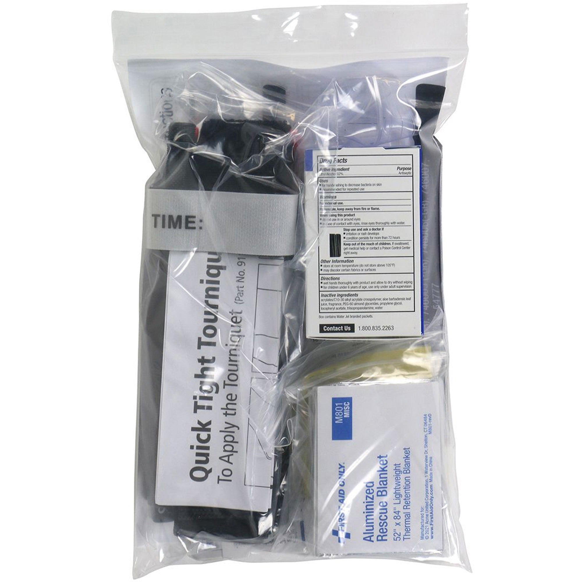 First Aid Only SmartCompliance 2021 Conversion Kit, Clear, 1 Each, Includes Windlass Tourniquet, Emergency Blanket, 10 Hand Sanitizers, ANSI B 2021 Labels and Contents Card