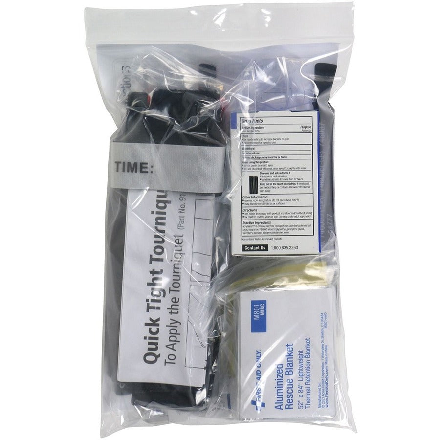 First Aid Only SmartCompliance 2021 Conversion Kit, Clear, 1 Each, Includes Windlass Tourniquet, Emergency Blanket, 10 Hand Sanitizers, ANSI B 2021 Labels and Contents Card
