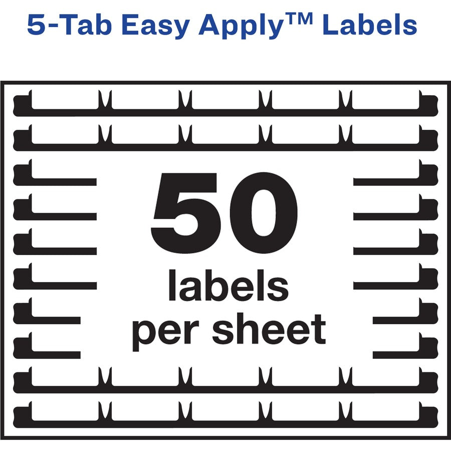 Avery&reg; 5 Tab Easy Print & Apply Clear Label Sheet Refills (11225)