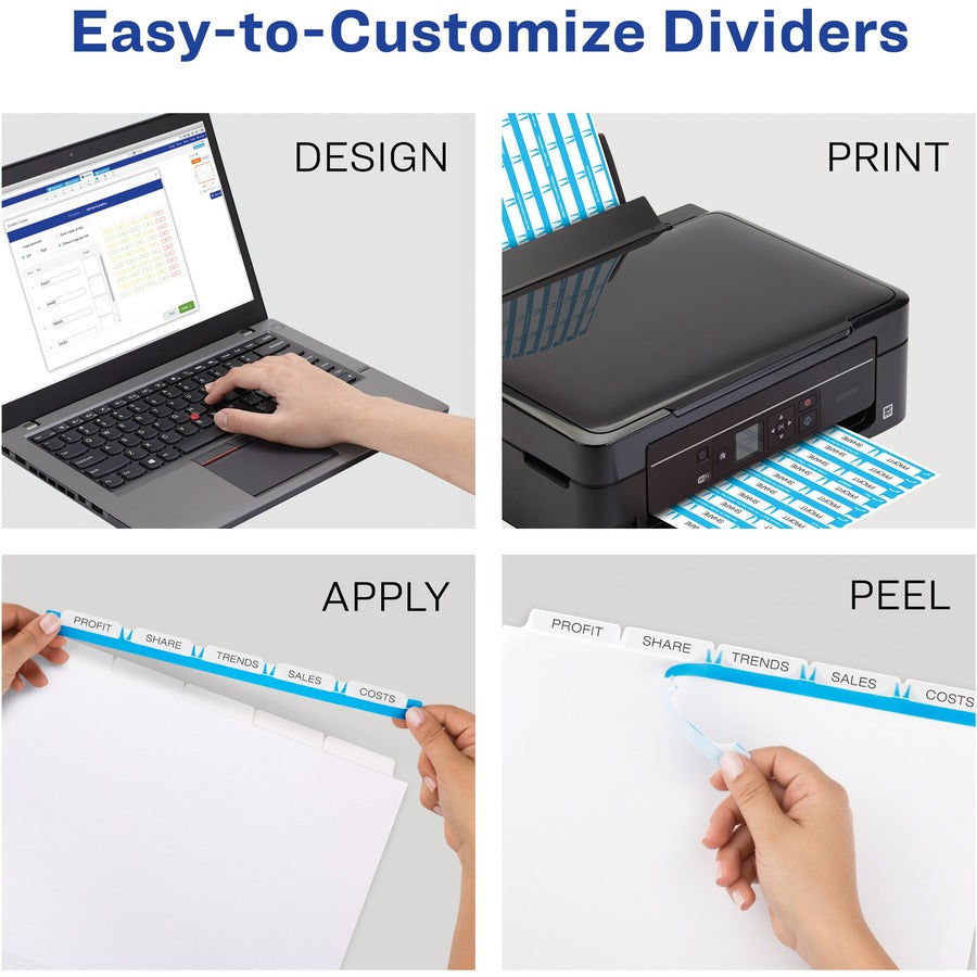 Avery&reg; 5 Tab Easy Print & Apply Clear Label Sheet Refills (11225)