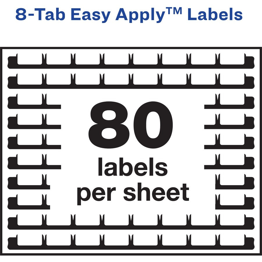 Avery&reg; 8 Tab Easy Print & Apply Clear Label Sheet Refills (11226)
