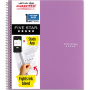 Five Star Wirebound Notebook, 1 Subject, 100 College Ruled Pages, 8.5" x 11", Purple Cover, Double Sided Sheets, Durable, Water Resistant, Tear Proof, Spill Resistant, Pocket, 1 Each