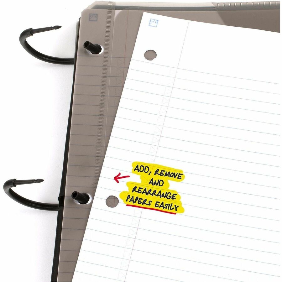 1" Binder Capacity - 200 Sheet Capacity - Pocket(s): 2 - 5 Divider(s) - Plastic - Multi-colored - TechLock Ring, Durable, Foldable - 1 Each