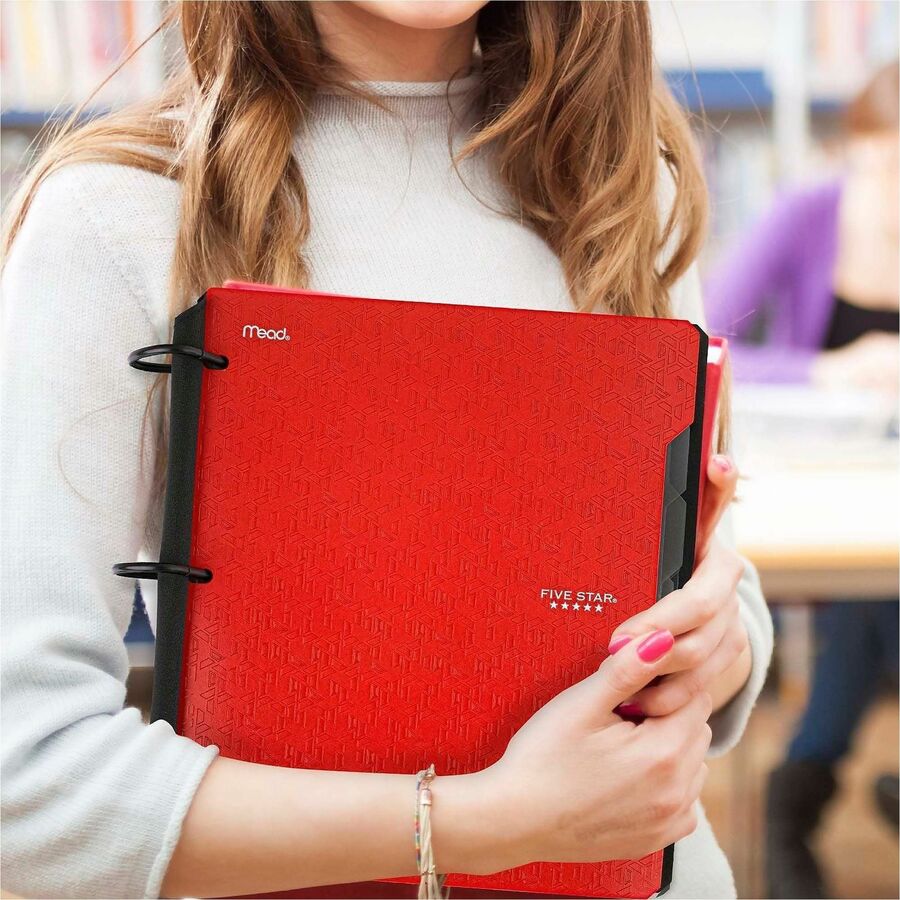 1" Binder Capacity - 200 Sheet Capacity - Pocket(s): 2 - 5 Divider(s) - Plastic - Multi-colored - TechLock Ring, Durable, Foldable - 1 Each