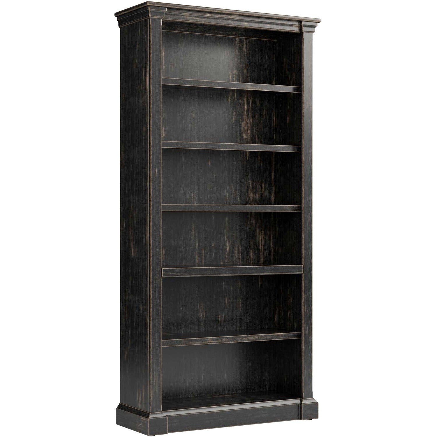 Martin Kingston Office Desking Unit - 78" Height x 38" Width x 14" Depth - 5 Shelve(s) - 4 Adjustable Shelf(ves) - Material: Wood - Finish: Dark Chocolate, Rub Through - 1 Each