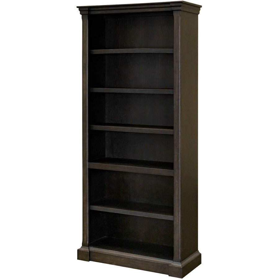 Martin Kingston Office Desking Unit - 78" Height x 38" Width x 14" Depth - 5 Shelve(s) - 4 Adjustable Shelf(ves) - Material: Wood - Finish: Dark Chocolate, Rub Through - 1 Each