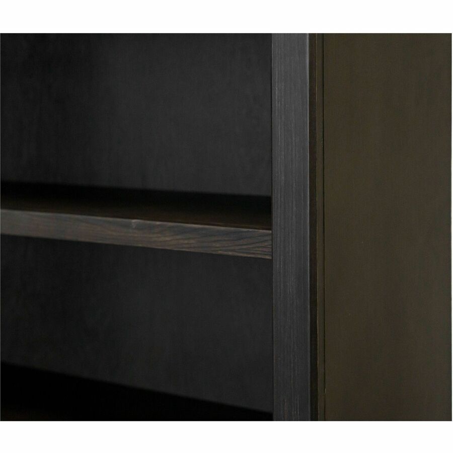 Martin Kingston Office Desking Unit - 78" Height x 36" Width x 14" Depth - 5 Shelve(s) - 4 Adjustable Shelf(ves) - Material: Wood - Finish: Dark Chocolate, Rub Through - 1 Each