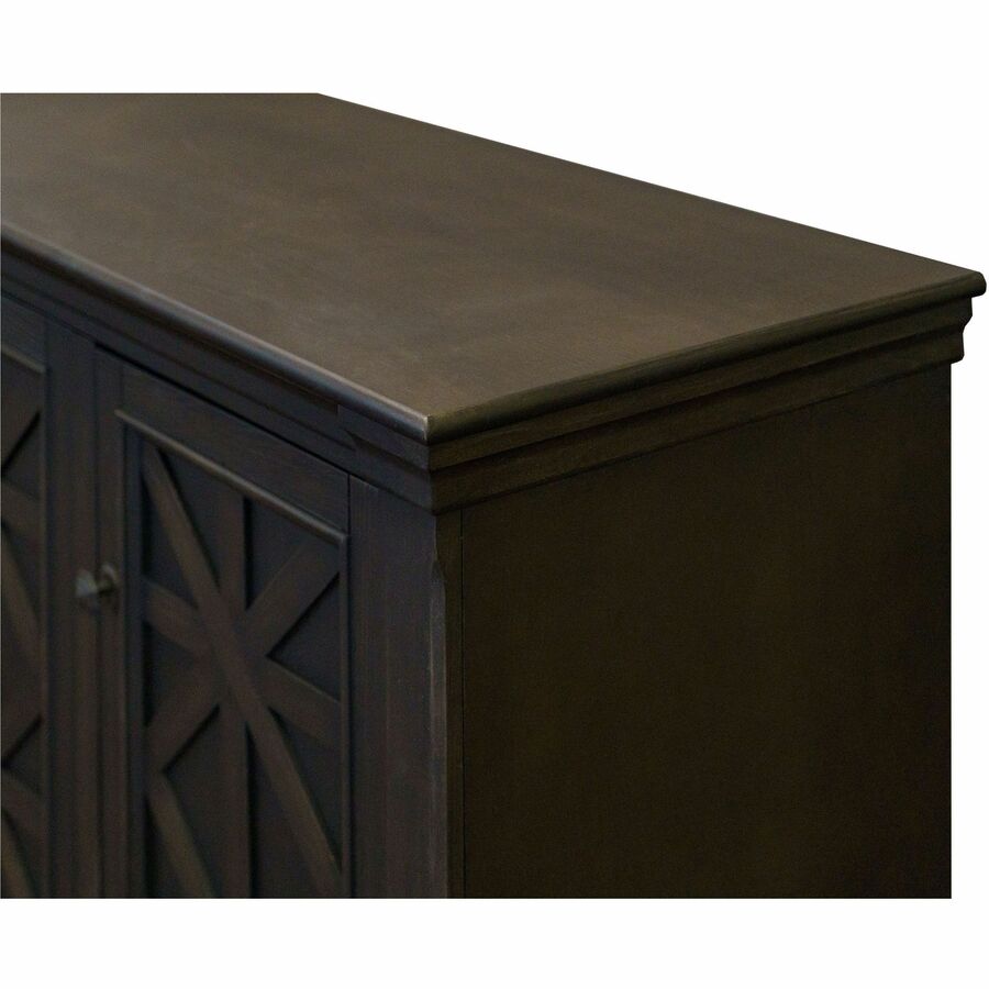 Martin Kingston Office Desking Unit - 32" Height x 67" Width x 18" Depth - 4 Door(s) - 3 Adjustable Shelf(ves) - Material: Wood - Finish: Dark Chocolate, Rub Through - 1 Each