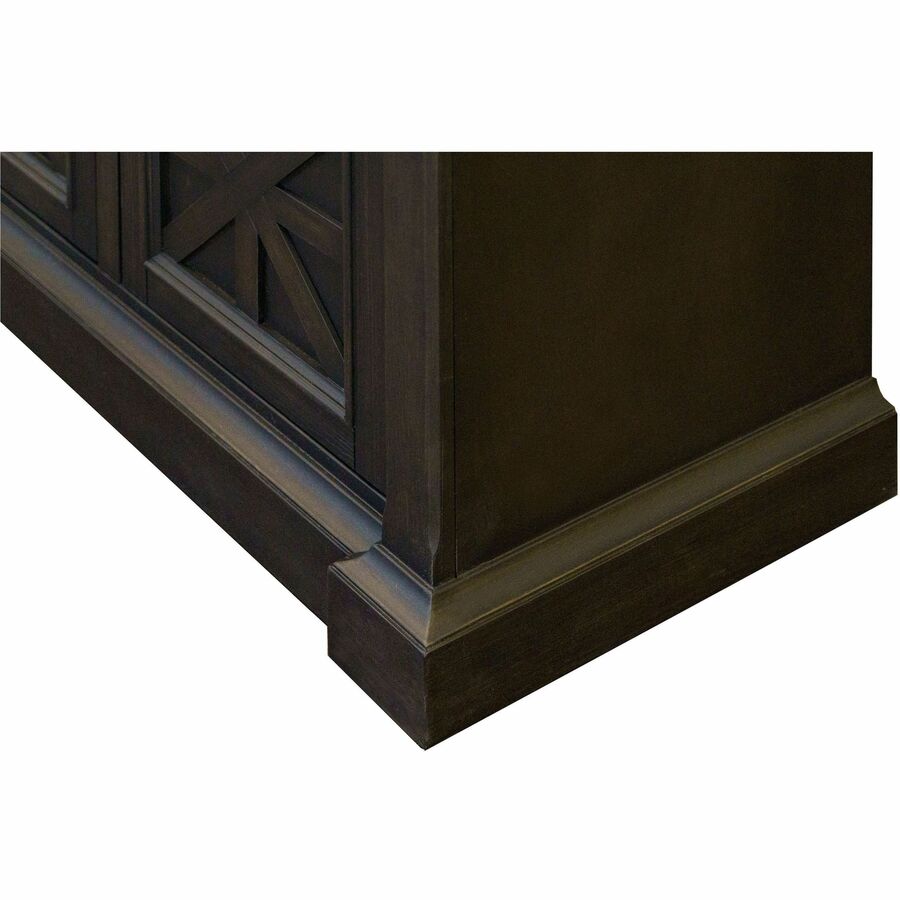 Martin Kingston Office Desking Unit - 32" Height x 67" Width x 18" Depth - 4 Door(s) - 3 Adjustable Shelf(ves) - Material: Wood - Finish: Dark Chocolate, Rub Through - 1 Each