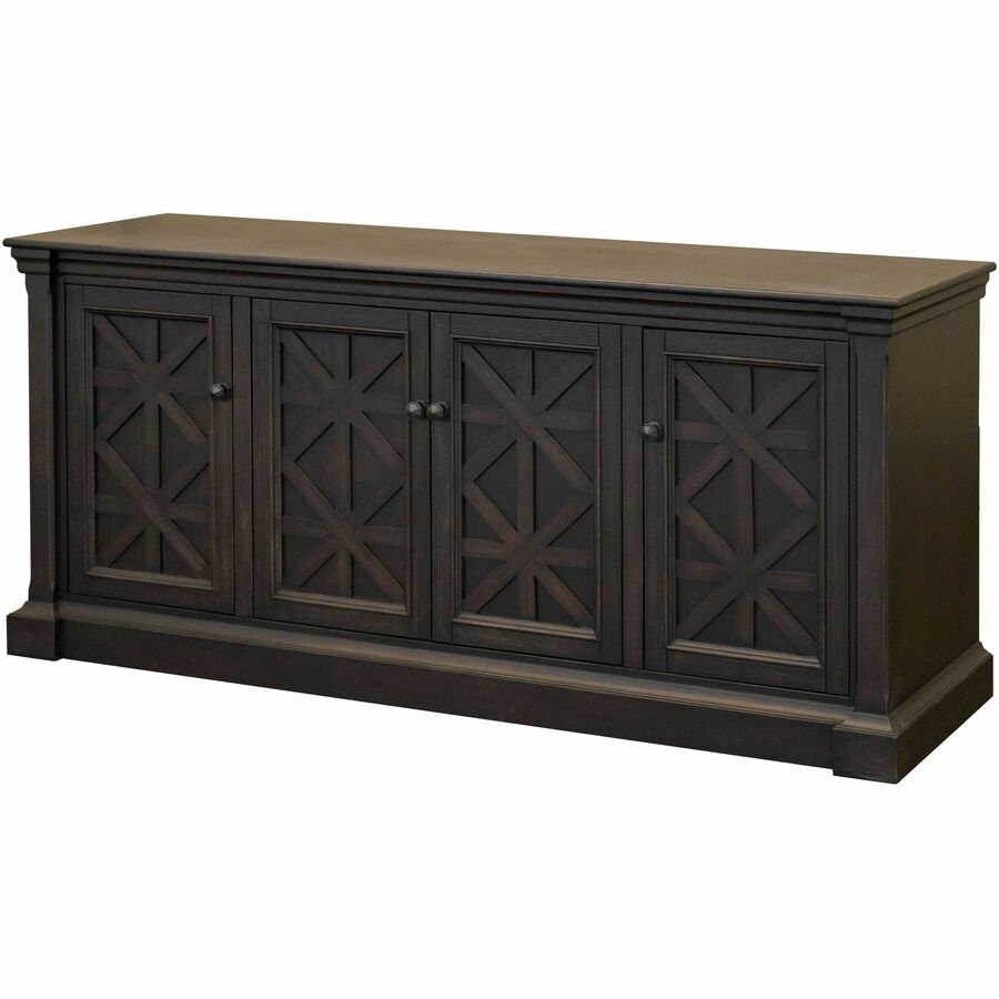 Martin Kingston Office Desking Unit - 32" Height x 67" Width x 18" Depth - 4 Door(s) - 3 Adjustable Shelf(ves) - Material: Wood - Finish: Dark Chocolate, Rub Through - 1 Each