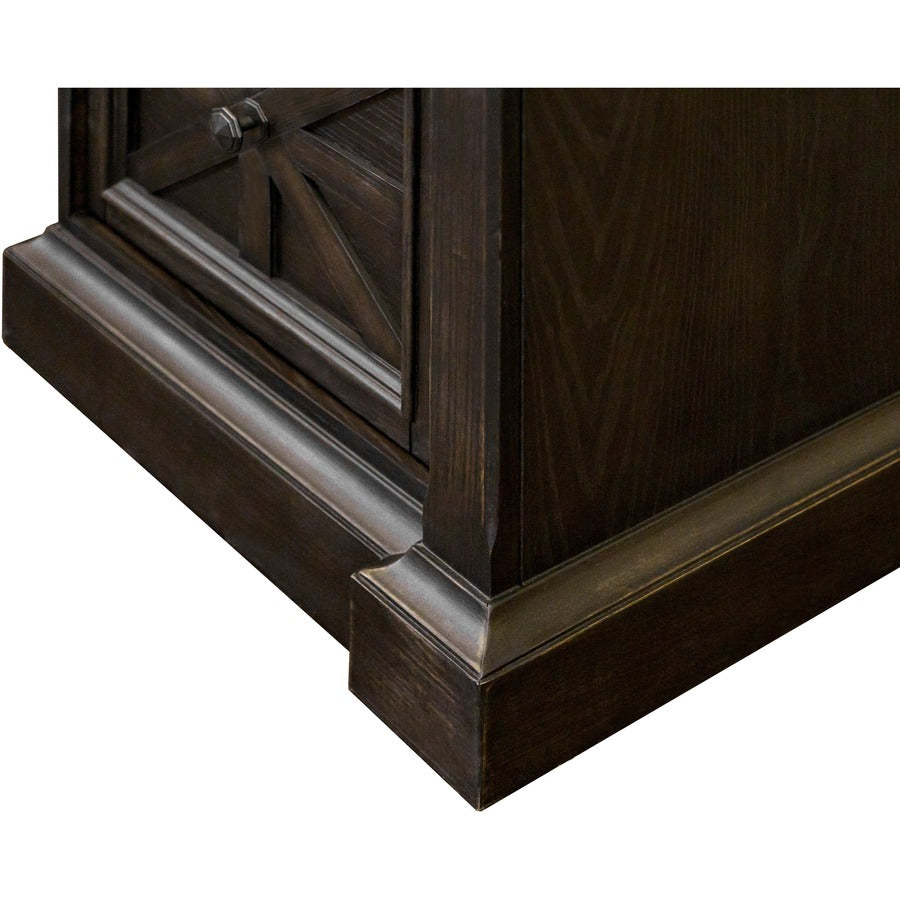 Martin Kingston Office Desking Unit - 30" Height x 66" Width x 22" Depth - Total Drawer(s): 7 - Material: Wood - Finish: Dark Chocolate, Rub Through - 1 Each