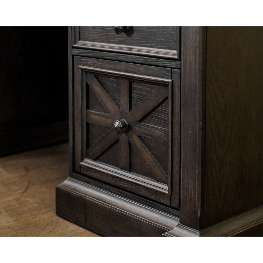 Martin Kingston Office Desking Unit - 30" Height x 66" Width x 22" Depth - Total Drawer(s): 7 - Material: Wood - Finish: Dark Chocolate, Rub Through - 1 Each