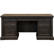 Martin Kingston Office Desking Unit - 30" Height x 66" Width x 22" Depth - Total Drawer(s): 7 - Material: Wood - Finish: Dark Chocolate, Rub Through - 1 Each