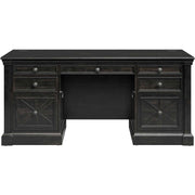 Martin Kingston Office Desking Unit - 30" Height x 66" Width x 30" Depth - Total Drawer(s): 5 - Double Pedestal - Material: Wood - Finish: Dark Chocolate, Rub Through - 1 Each