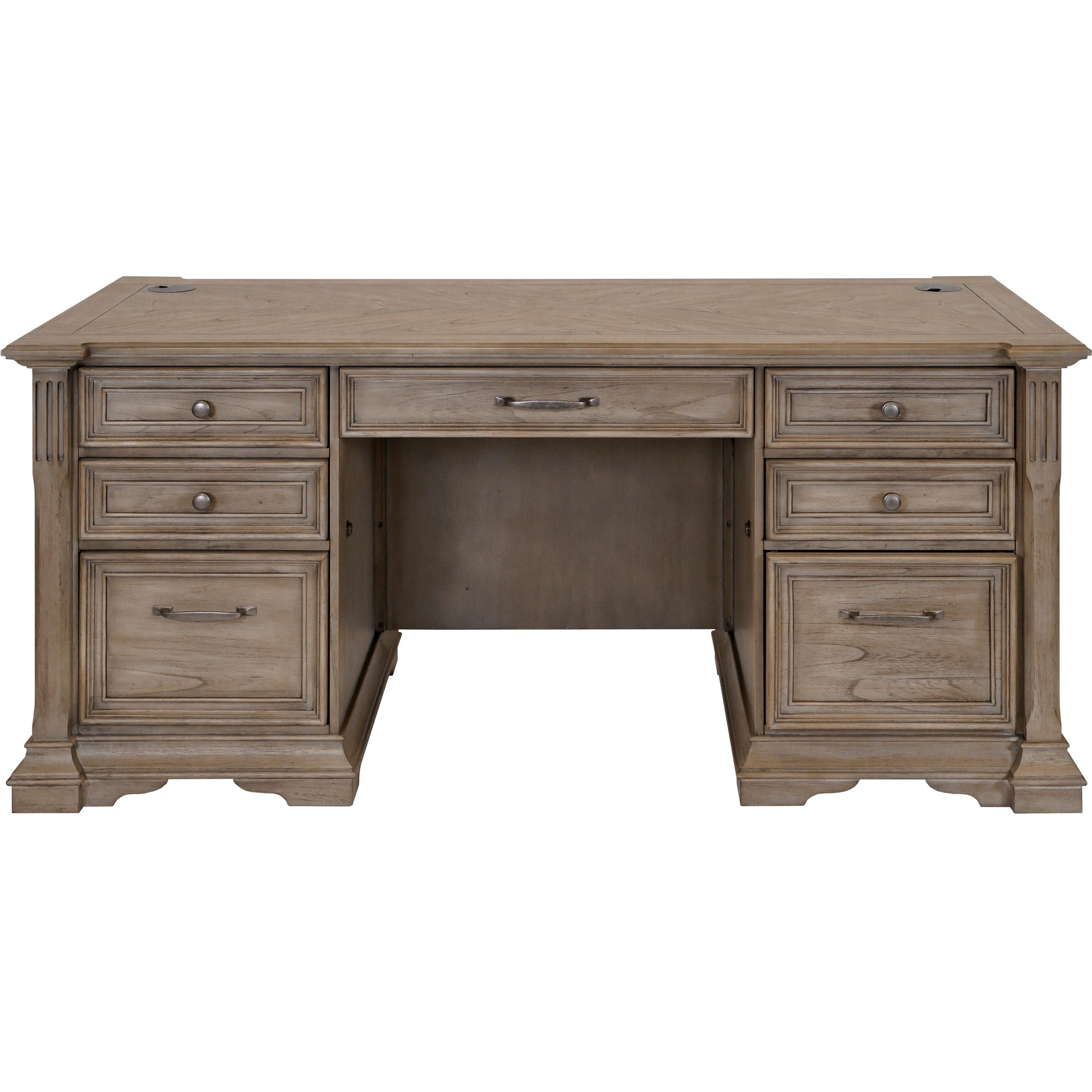 76" Height x 36" Width x 14" Depth - Total Drawer(s): 5 - Double Pedestal - 1 Each