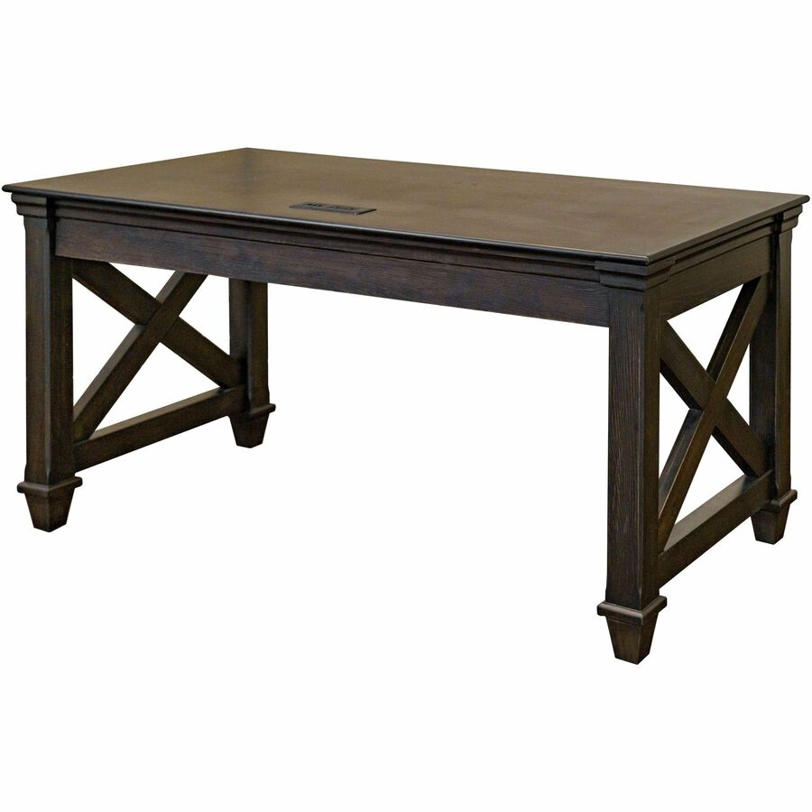 Martin Kingston Office Desking Unit - 30" Height x 60" Width x 28" Depth - Total Drawer(s): 3 - Material: Wood - Finish: Dark Chocolate, Rub Through - 1 Each