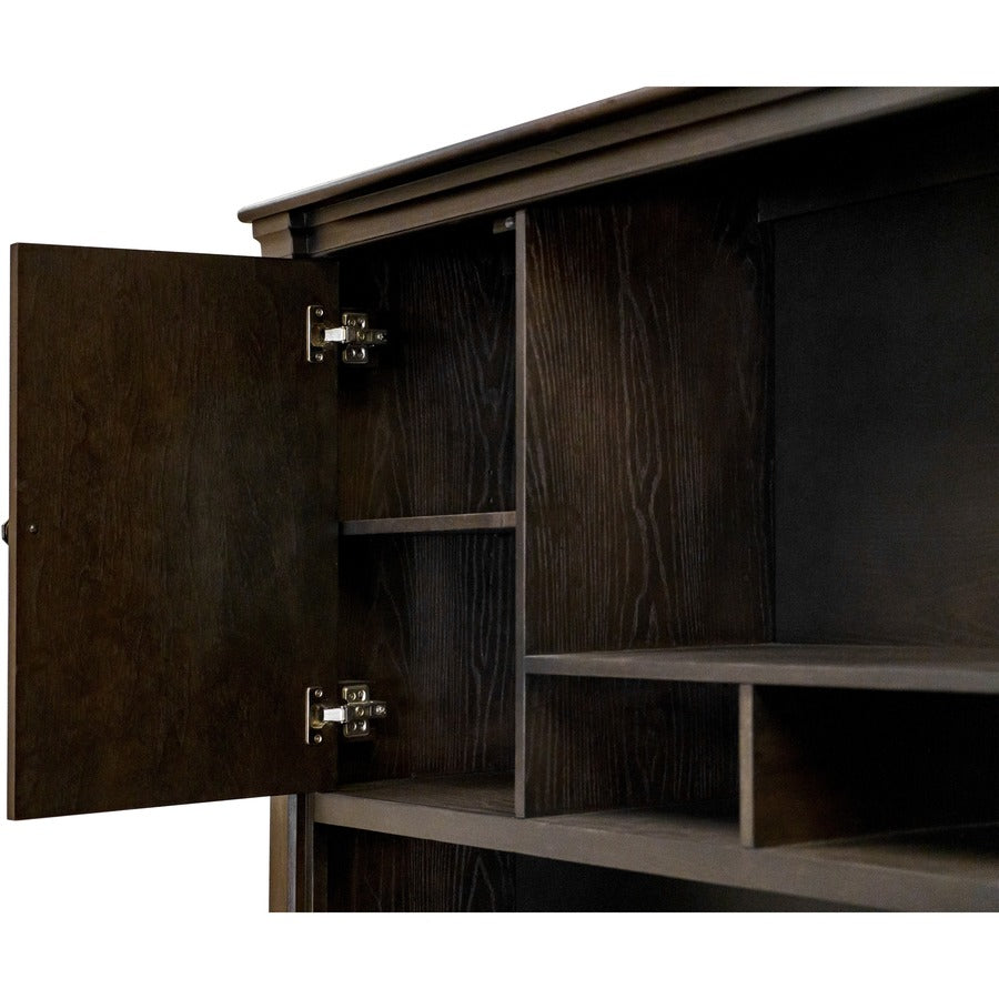 Martin Kingston Office Desking Unit - 48" Height x 66" Width x 14" Depth - 2 Door(s) - 2 Adjustable Shelf(ves) - Material: Wood - Finish: Dark Chocolate, Rub Through - 1 Each