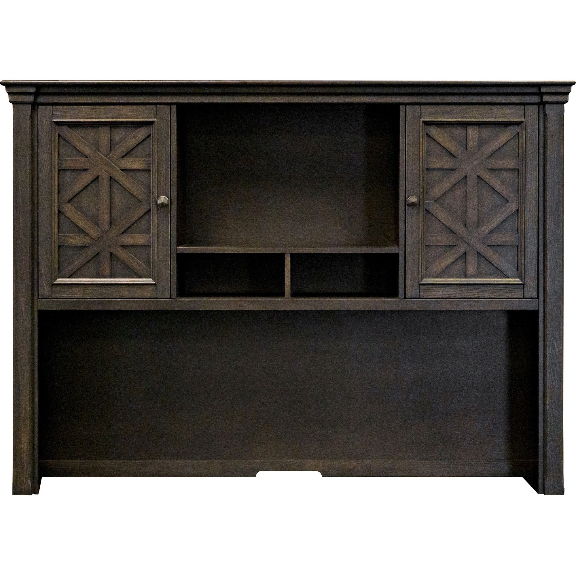 Martin Kingston Office Desking Unit - 48" Height x 66" Width x 14" Depth - 2 Door(s) - 2 Adjustable Shelf(ves) - Material: Wood - Finish: Dark Chocolate, Rub Through - 1 Each
