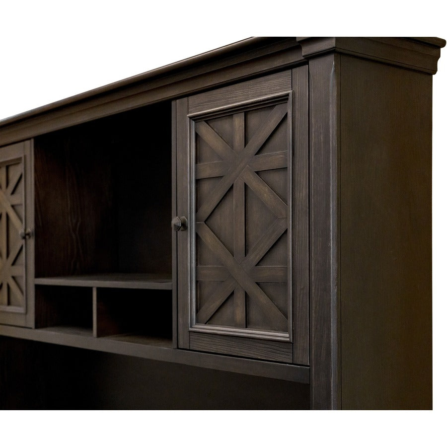 Martin Kingston Office Desking Unit - 48" Height x 66" Width x 14" Depth - 2 Door(s) - 2 Adjustable Shelf(ves) - Material: Wood - Finish: Dark Chocolate, Rub Through - 1 Each