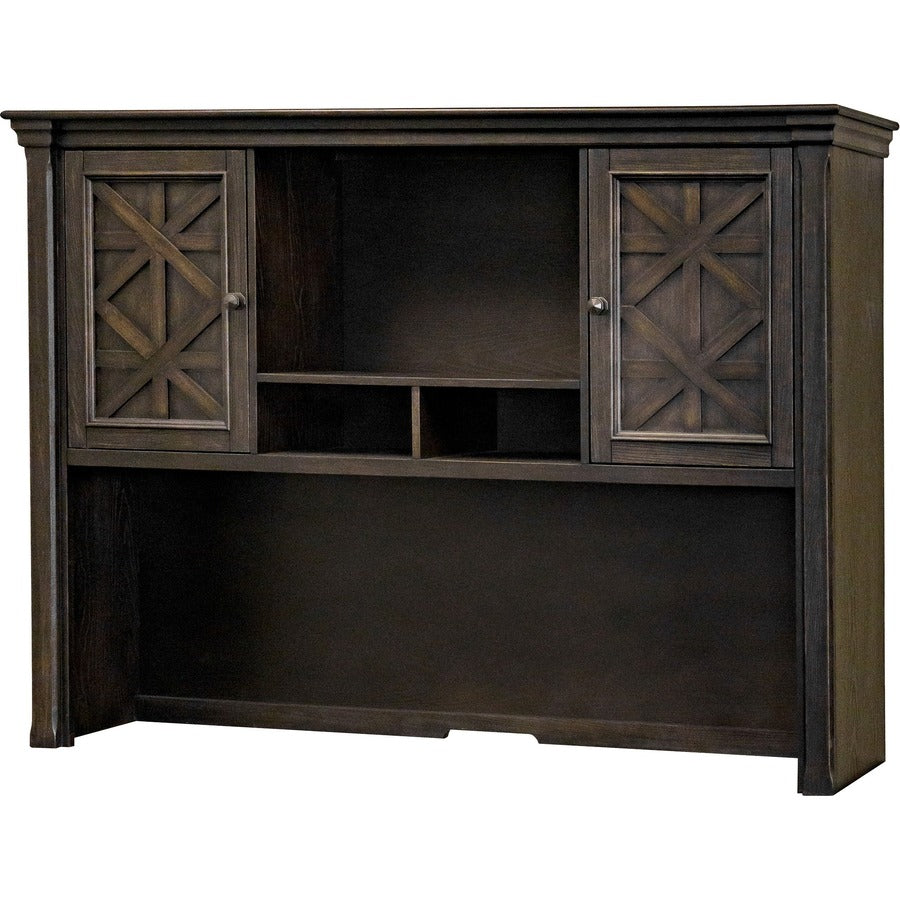 Martin Kingston Office Desking Unit - 48" Height x 66" Width x 14" Depth - 2 Door(s) - 2 Adjustable Shelf(ves) - Material: Wood - Finish: Dark Chocolate, Rub Through - 1 Each