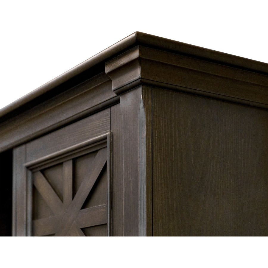 Martin Kingston Office Desking Unit - 48" Height x 66" Width x 14" Depth - 2 Door(s) - 2 Adjustable Shelf(ves) - Material: Wood - Finish: Dark Chocolate, Rub Through - 1 Each