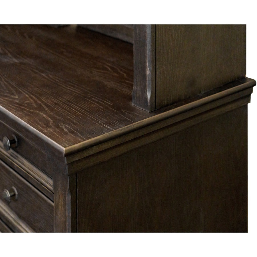 Martin Kingston Office Desking Unit - 48" Height x 66" Width x 14" Depth - 2 Door(s) - 2 Adjustable Shelf(ves) - Material: Wood - Finish: Dark Chocolate, Rub Through - 1 Each