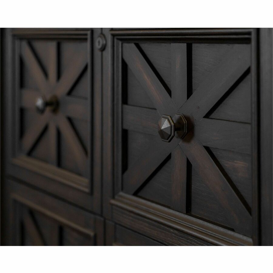 Martin Kingston Office Desking Unit - 30" Height x 36" Width x 21" Depth - Total Drawer(s): 2 - Material: Wood - Finish: Dark Chocolate, Rub Through - 1 Each