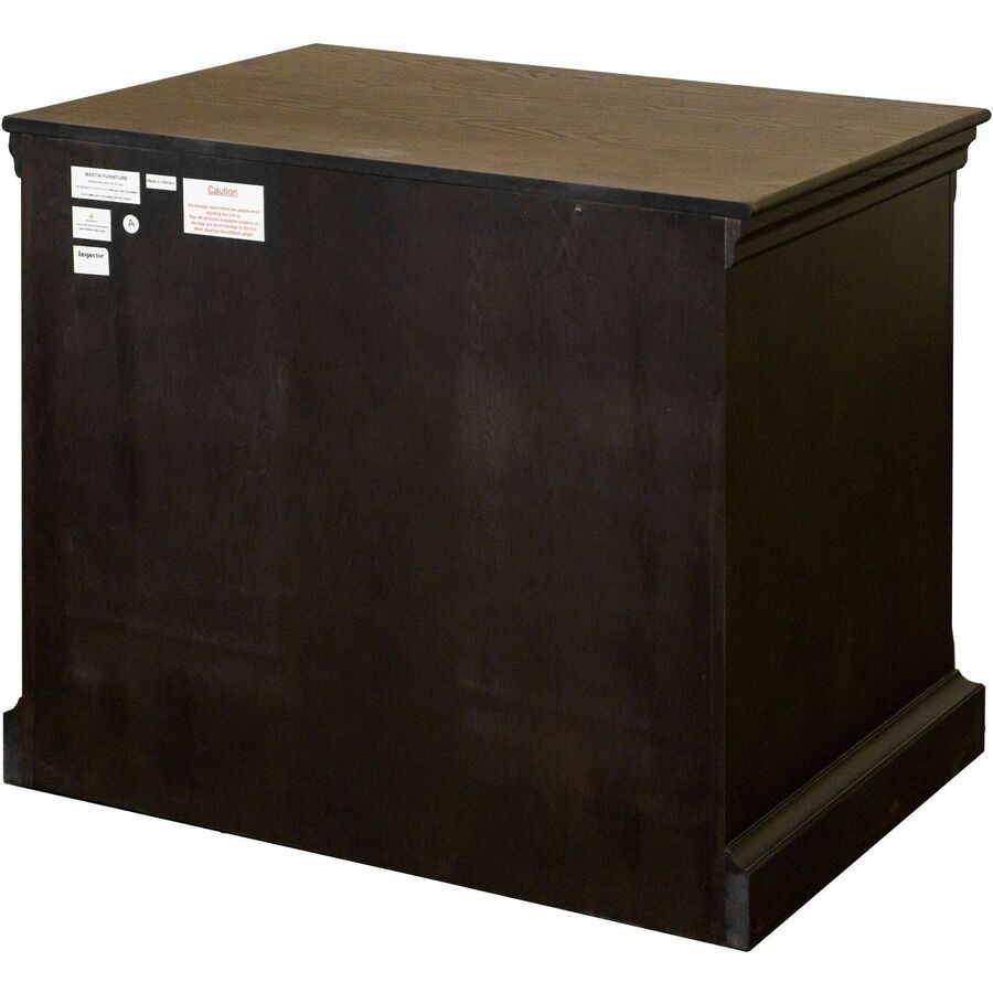 Martin Kingston Office Desking Unit - 30" Height x 36" Width x 21" Depth - Total Drawer(s): 2 - Material: Wood - Finish: Dark Chocolate, Rub Through - 1 Each