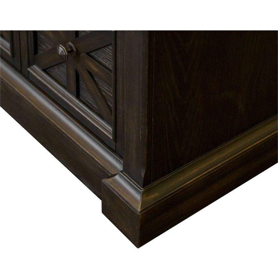 Martin Kingston Office Desking Unit - 30" Height x 36" Width x 21" Depth - Total Drawer(s): 2 - Material: Wood - Finish: Dark Chocolate, Rub Through - 1 Each