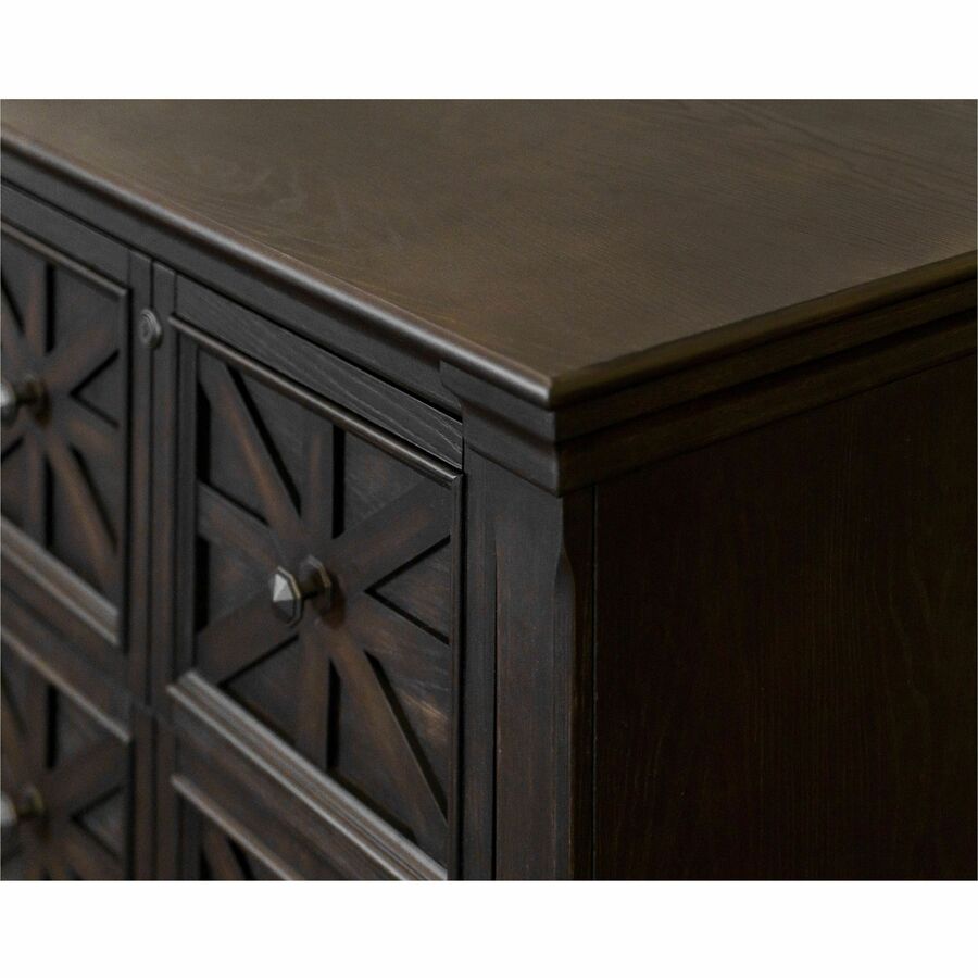 Martin Kingston Office Desking Unit - 30" Height x 36" Width x 21" Depth - Total Drawer(s): 2 - Material: Wood - Finish: Dark Chocolate, Rub Through - 1 Each