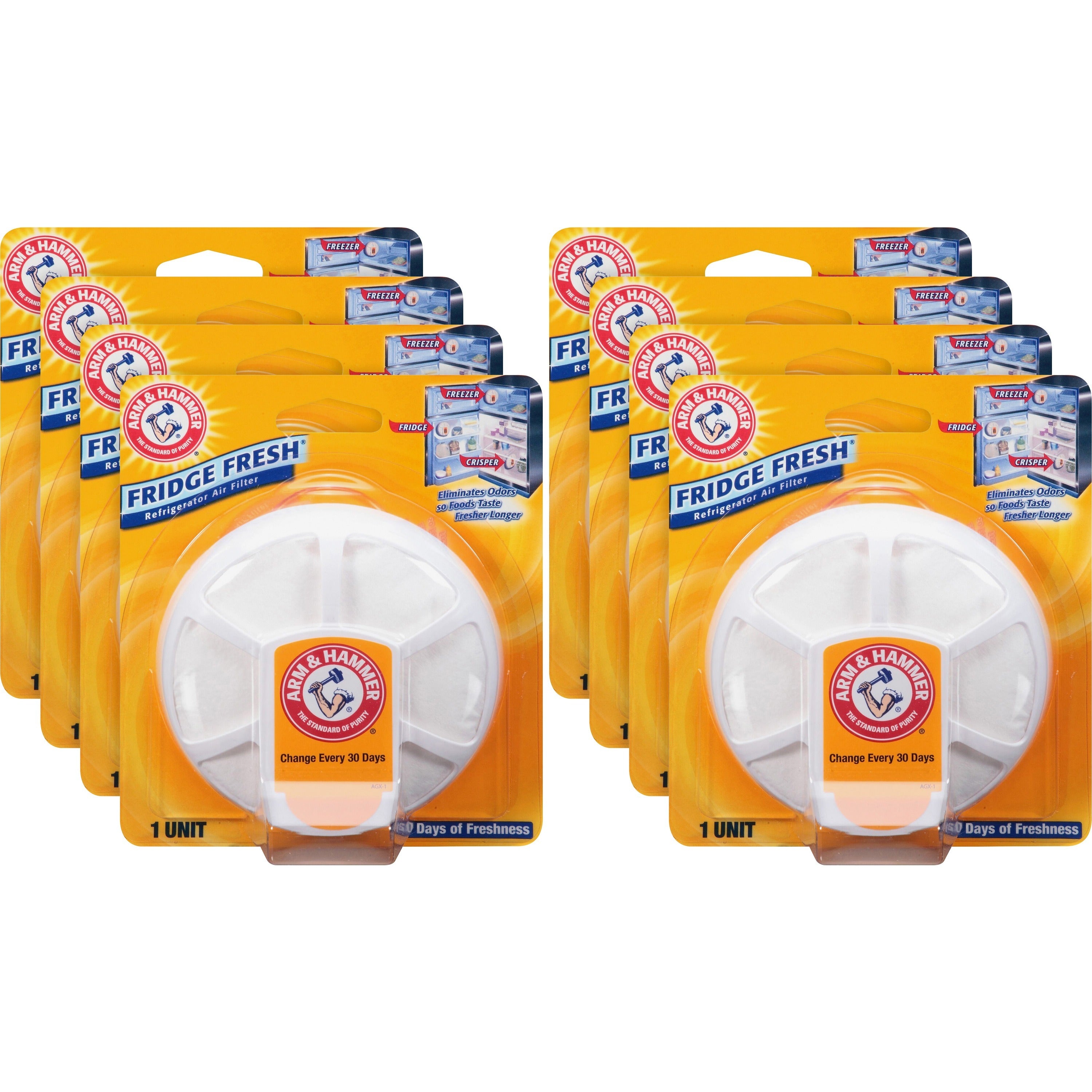 Arm & Hammer Fridge Fresh Refrigerator Filter, Orange, 8/Carton