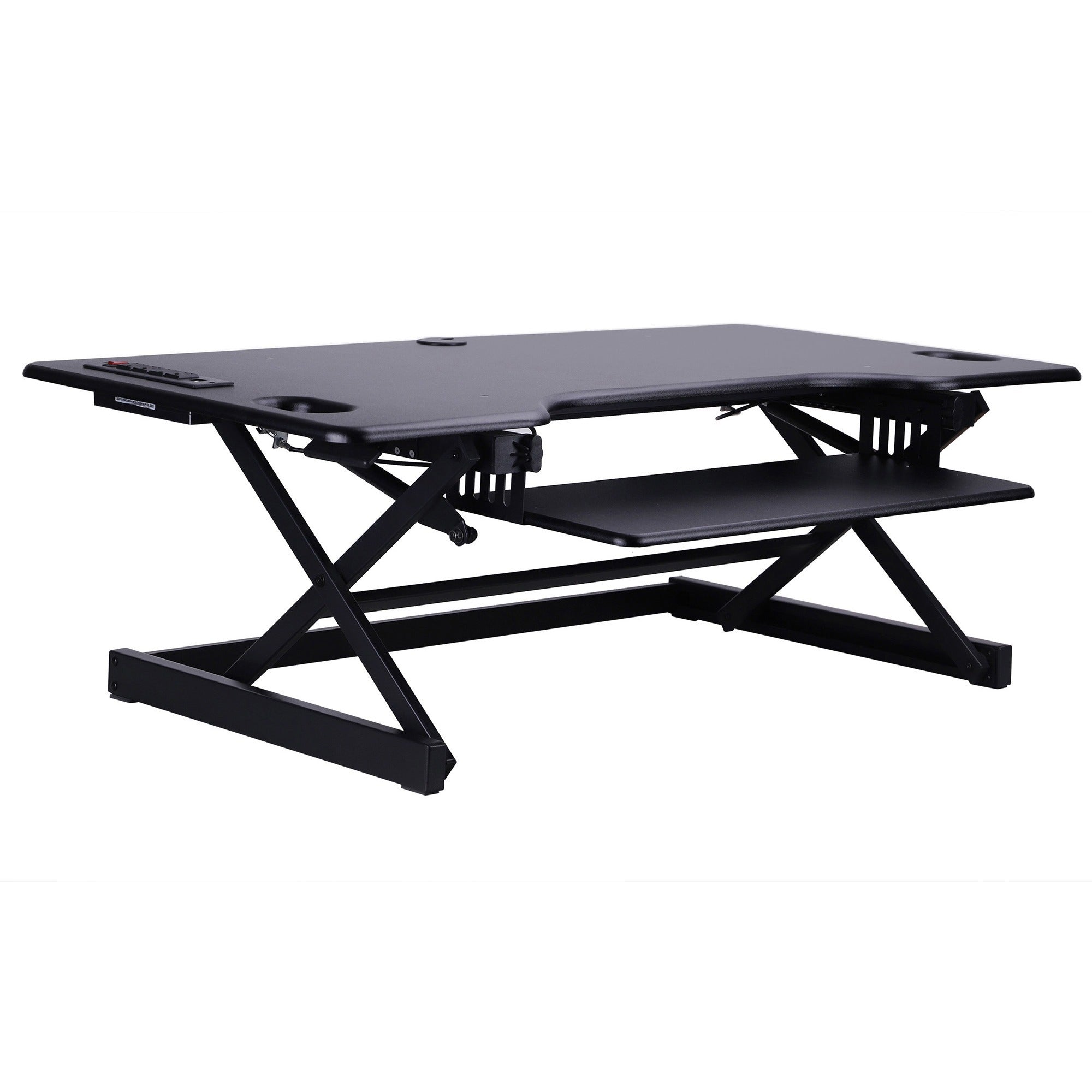 Rocelco Sit/Stand Desk Riser - 45 lb Load Capacity - 20" Height x 45.75" Width x 23.75" Depth - Black