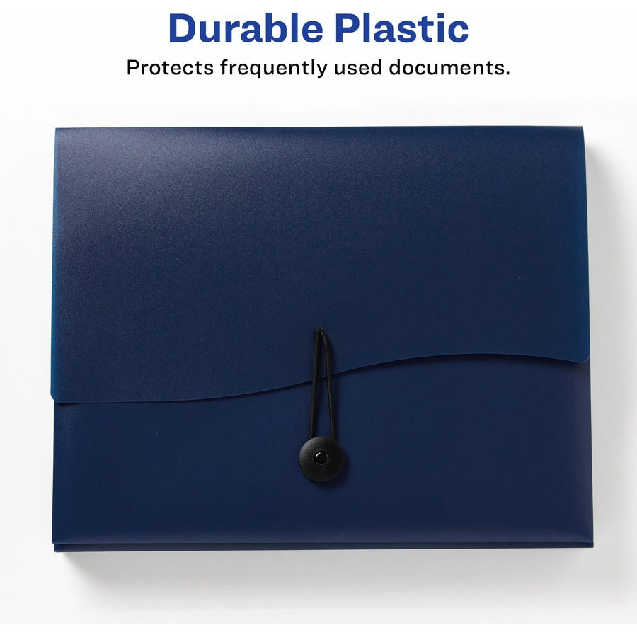 Avery&reg; Slide & View Letter Organizer Folder - 8 1/2" x 11" - 40 Sheets Capacity - 6 Pocket(s) - Plastic, Poly - Navy - 1 Each
