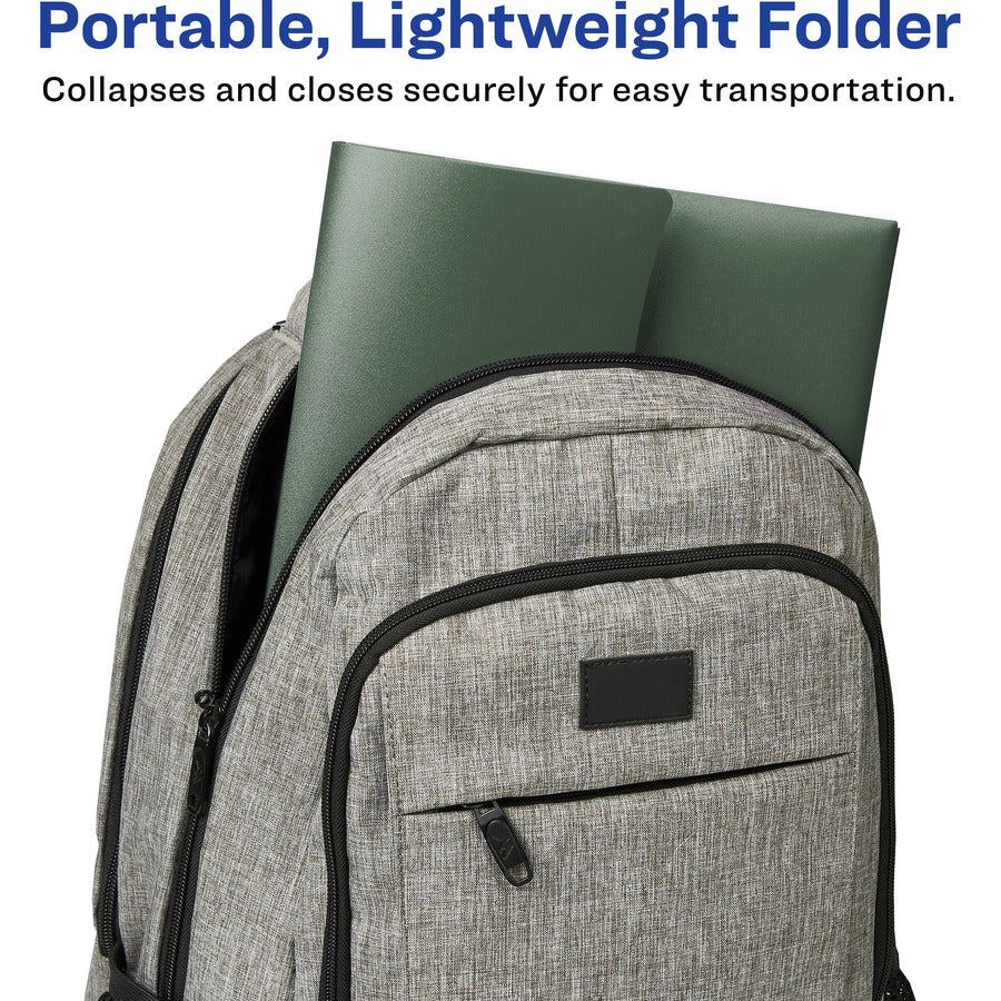 Avery&reg; Slide & View Letter Organizer Folder - 8 1/2" x 11" - 40 Sheets Capacity - 6 Pocket(s) - Plastic, Poly, Polypropylene - Sage - 1 Each