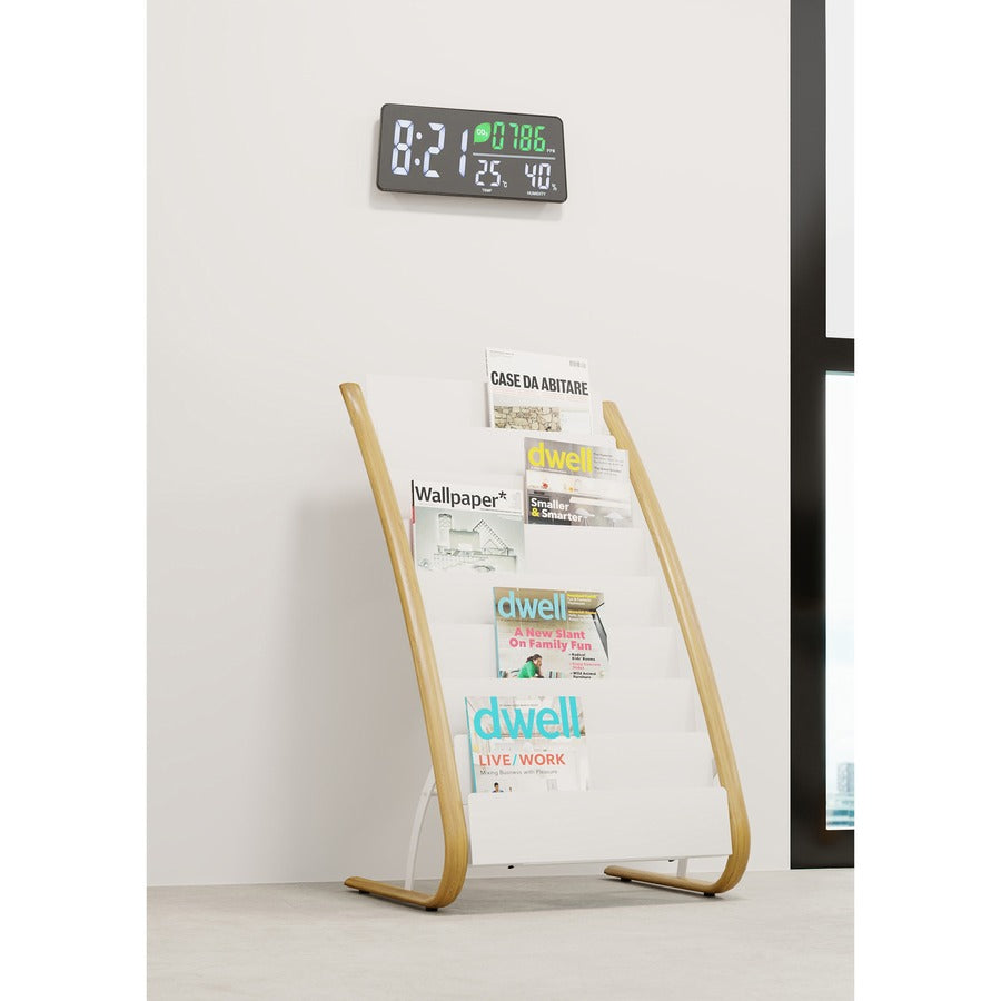Alba Floor Display Unit - 8 Compartment(s) - 36.60" Height x 22.80" Width x 19.70" Depth - Floor - Non-slip - Natural - ABS Plastic, Wood, Steel - 1 Each