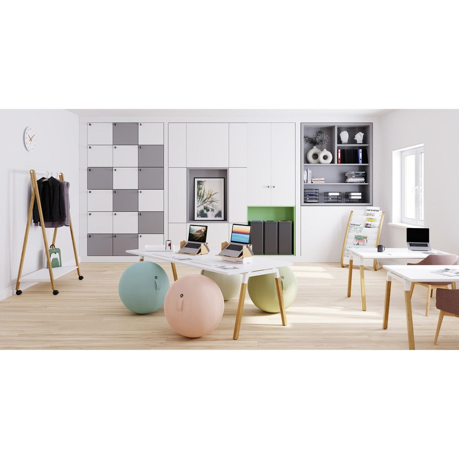 Alba Floor Display Unit - 8 Compartment(s) - 36.60" Height x 22.80" Width x 19.70" Depth - Floor - Non-slip - Natural - ABS Plastic, Wood, Steel - 1 Each