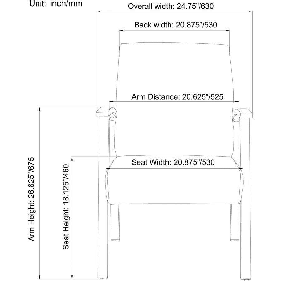 Lorell Mid-Back Healthcare Guest Chair