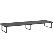 Lorell Quick-Install Monitor Laptop Riser - 4.80" Height x 39.40" Width x 10.20" Depth - Powder Coated - Steel, Particleboard, Silicone - Black