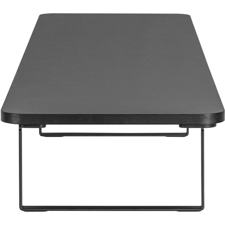 Lorell Quick-Install Monitor Laptop Riser - 4.80" Height x 39.40" Width x 10.20" Depth - Powder Coated - Steel, Particleboard, Silicone - Black